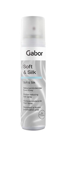 Higistavale nahale neutraalse lõhnaga GABOR SOFT&SILK deodorant  kaitseb jalgu kingade hõõrdumise ja bakterite ning seente kasvu eest.